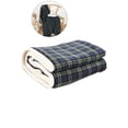 thumbnail image 1 of Yoloke Throw Blanket - Super Soft Reversible Cotton Flannel Sherpa Bedding, Ideal Christmas Gifts, Cozy Plaid Throw Blankets for Couch, 1 of 5