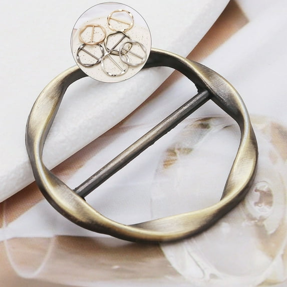 Yoloke Tie Clips - Twist Knot Rings for T-Shirts, Silk Scarves & Waistbands, Metal Buckle Rings for Clothing Corners