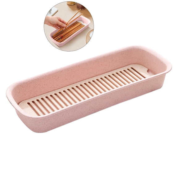 Yoloke Travel Tableware Storage Box Portable Cutlery Storage Box Case Chopsticks Spoon Fork Travel Utensils Storage Box(Pink)