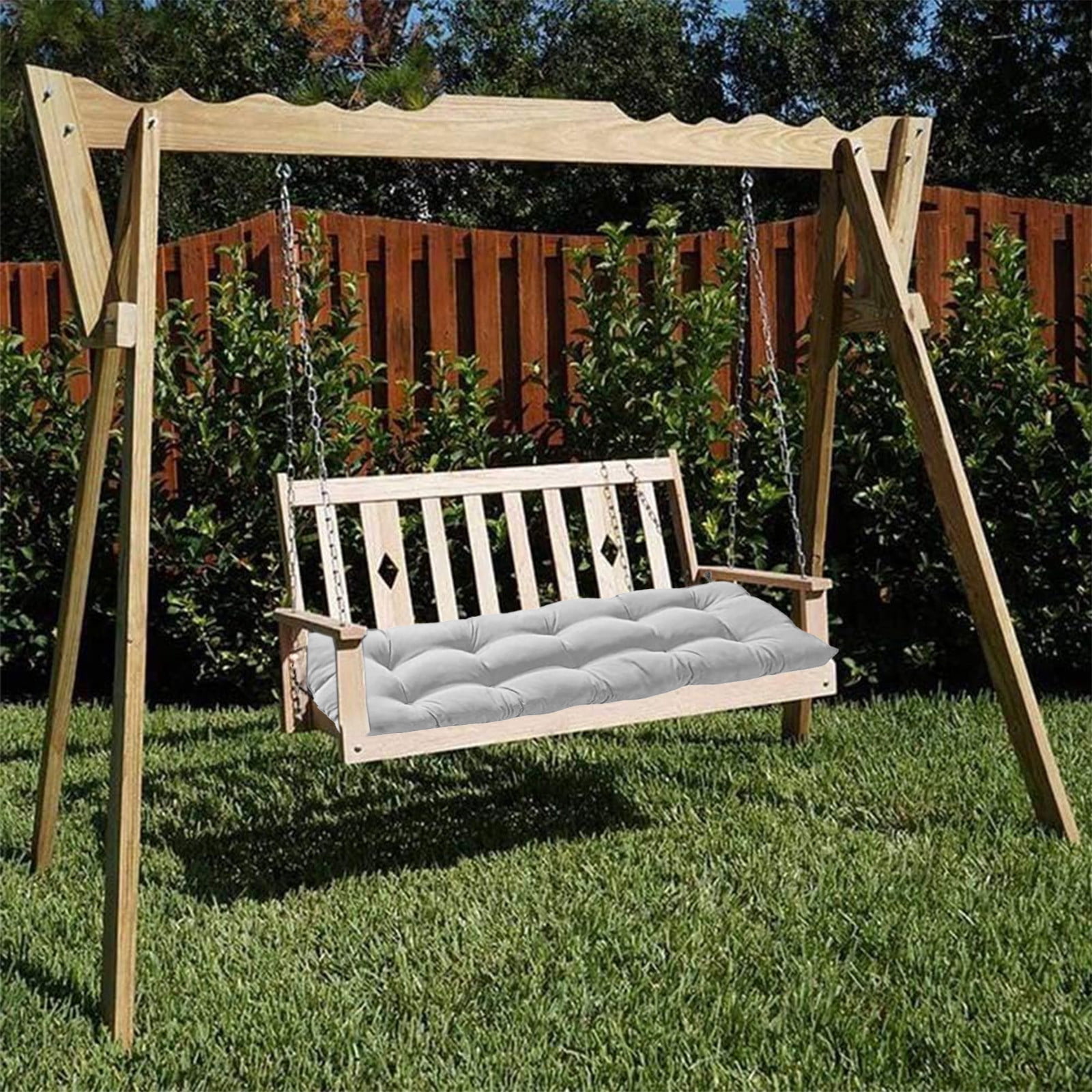 Yoloke Tufted Bench Cushions for Outdoor Furniture Waterproof, Patio Swing Cushions - Overstuffed Indoor/Outdoor Loveseat Cushions with Round Corner