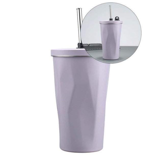 Yoloke Tumbler with Straw and Lid, Stainless Steel Vacuum Flask with