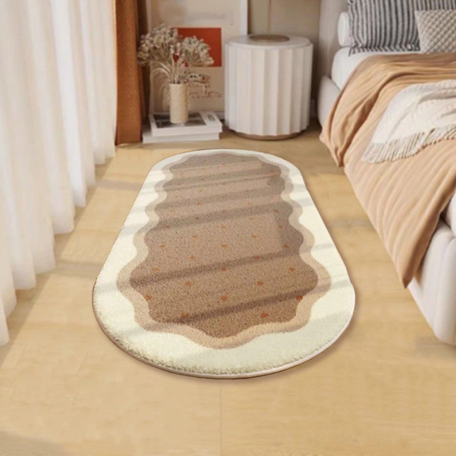 Yoloke Ultra Soft Fluffy Shaggy Oval Rug 16