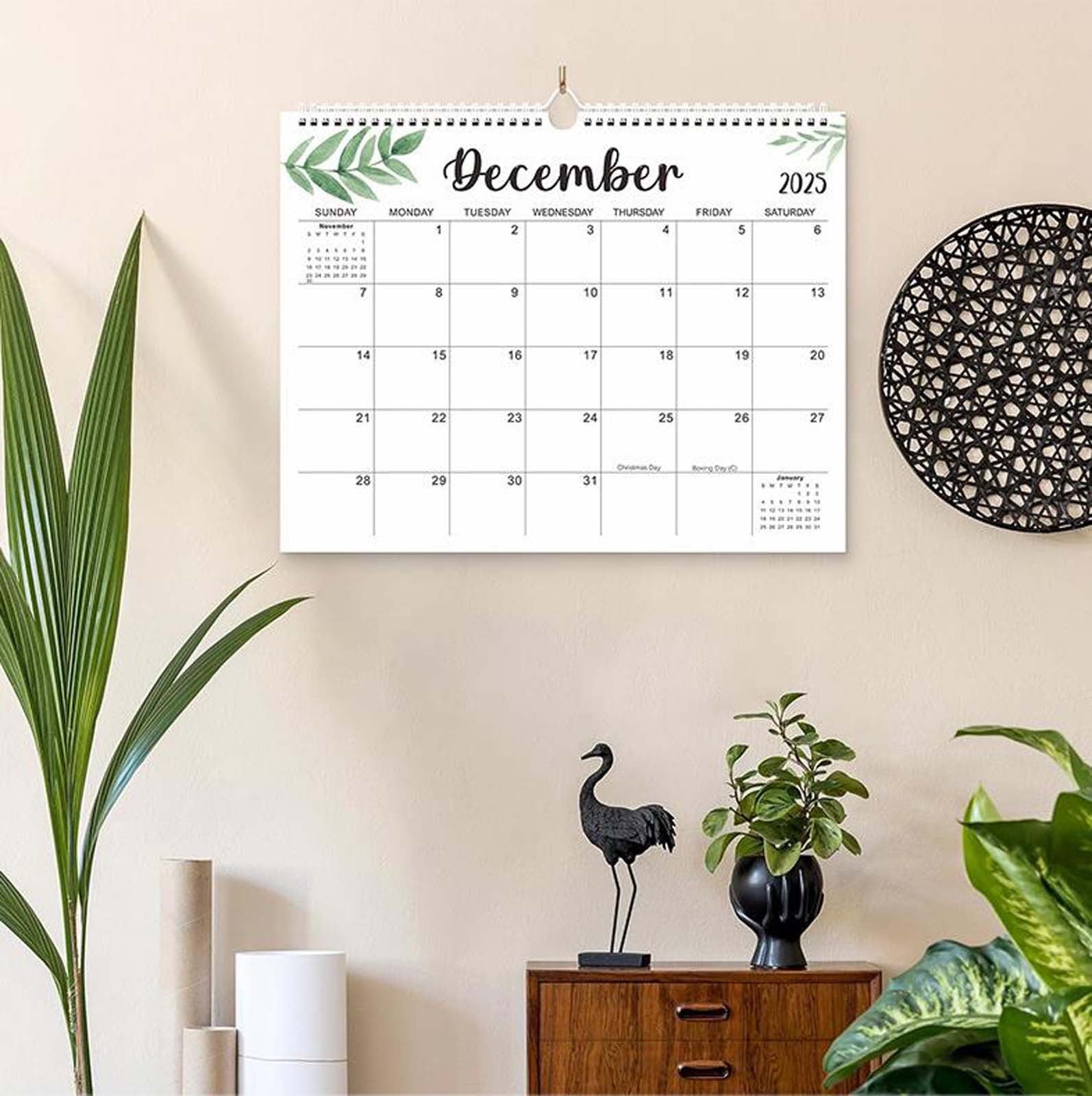 Yoloke Wall Mounted English Calendar 18Month Schedule Planner with