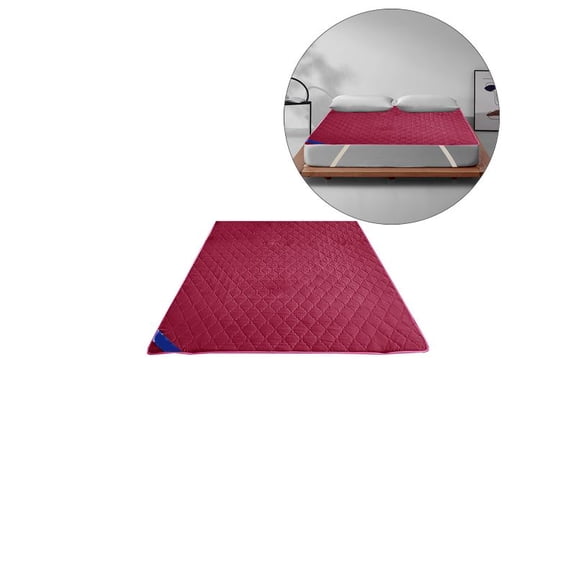 Yoloke Waterproof Quilted Fitted Mattress Protector - Cotton with Microfiber Top Layer, Dust-Proof & Machine Washable for Cozy Sleep(Red)