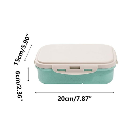 Yoloke Wheat Plastic Lunch Box - Divided Bento Box for Office Workers with Microwave-secure Design, Leak-Proof Seal, and Stylish, Sustainable Lunchtime Solution
