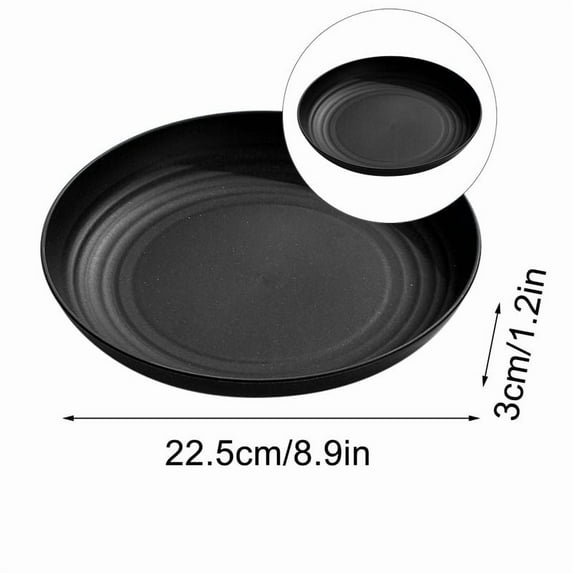 Yoloke Wheat Straw Plates, Unbreakable Deep Dinner Plates, Plastic Plates Reusable, Assorted Colors Dinnerware Sets, Microwave & Dishwasher Safe, Healthy for Kids & Adult