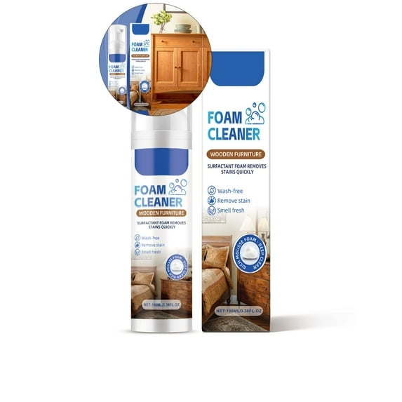 Yoloke Wood Furniture Foam Cleaner, for Wood Surfaces, Remove Dirt and Grime Buildup, Cabinet and Table Restorer, Natural Wood Conditioner