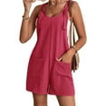thumbnail image 1 of Yolossia Plus Size S-4XL Womens Strappy Dungarees Overall Shorts Summer Loose Pockets Jumpsuit Romper, 1 of 3
