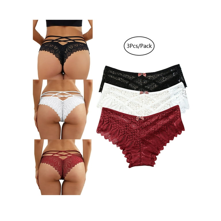 Yolossia Plus Size S-5XL Womens Sexy Lace French Knickers Lingerie Thong  Briefs Panties Underwear
