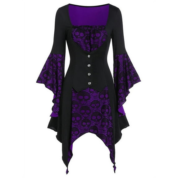 Yolossia Womens Halloween Witch Vampire Costume Gothic Vintage Blouse Tops