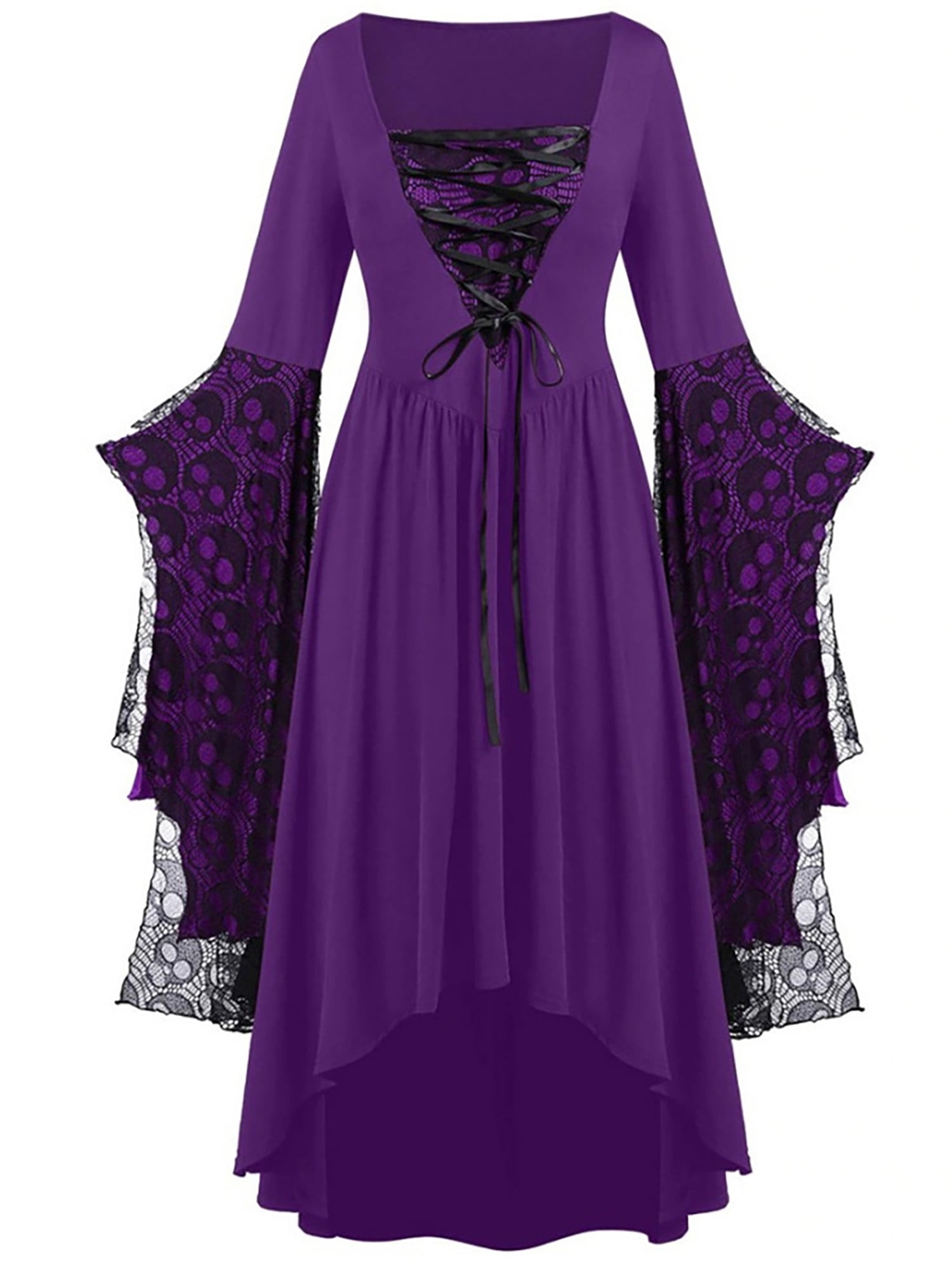 Yolossia Womens Plus Size Flared Bell Sleeve Vintage Halloween Party