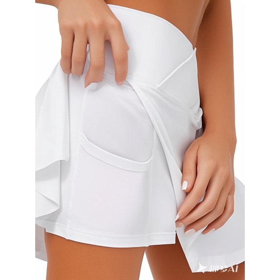 Yolossia Womens Skort With Pockets Athletic Golf Tennies 2-Layers Lightweight Skirt