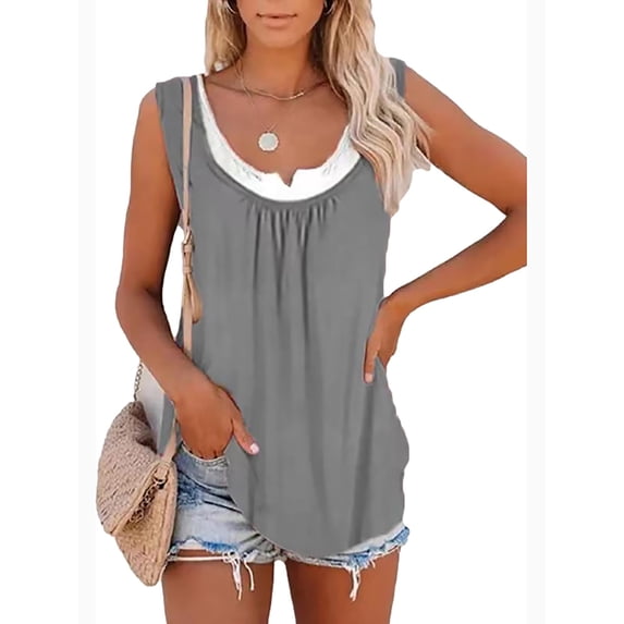 Yolossia Womens Summer Tank Tops Floral Print Sleeveless Blouse Shirt