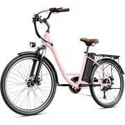 Yoloway Cityscape Electric Bike 350W Electric Bicycle with 36V 10Ah Removable Battery, 26" Electric Commuter Bike for Adults, 7-Speed Ebike, UL2849