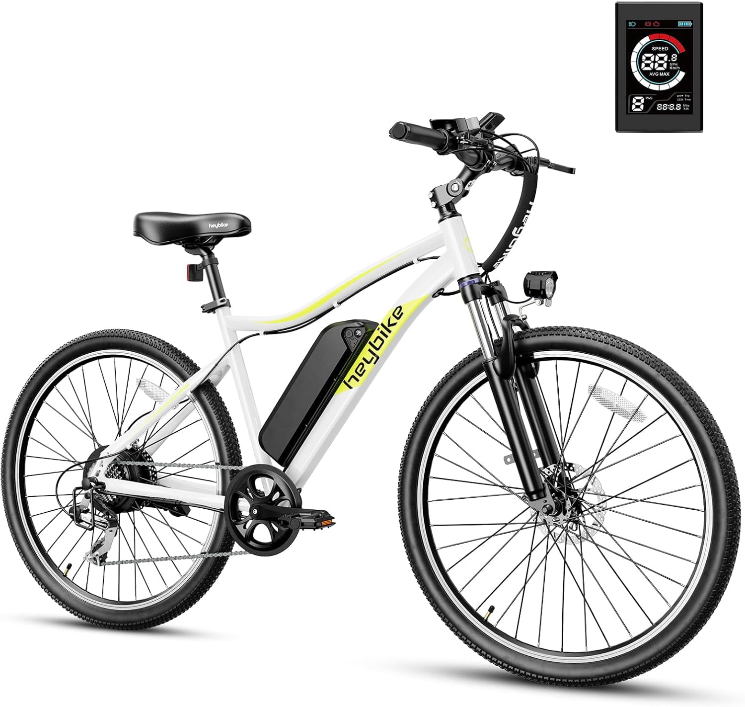 Yoloway Racemax Electric Bike for Adults, 500W 27.5" E-Mountain Bike with 600WH Removable Battery, 7-Speed and Front Suspension Ebike, UL2849