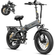 Yoloway X-Hunter Electric Bike for Adults, 750W Peak Motor 30MPH Max Speed,48V 13AH Removable Battery, Full Suspension System Design,20''*4.0 Fat Tire Foldable Ebike 7-Speed Bicycles
