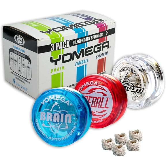 Yomega 3 Legendary Spinners The Original Yoyo with A Brain + Fireball Transaxle YoYo + Spectrum Light up with LED Lights for String Trick Play