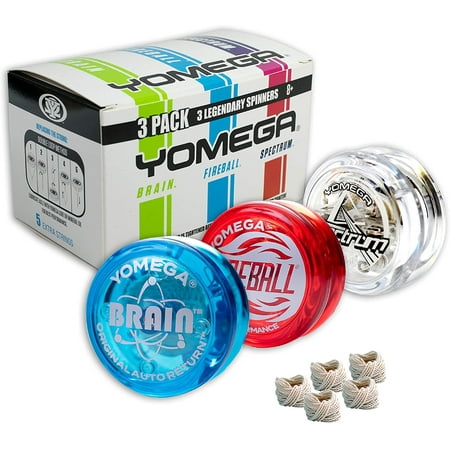 Yomega 3 Legendary Spinners The Original Yoyo with A Brain + Fireball Transaxle YoYo + Spectrum – Light up with LED Lights for Kids Beginner, Intermediate and Pro Level String Trick Play