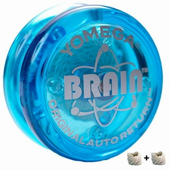 Yomega - The Original Yoyo with The Brain - Includes Auto Return Technology- Beginner Level One String Trick Yo Yo + Extra 2 Strings & 3 Month Warranty (Blue)