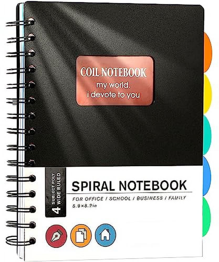 Yoment 5 Subject Notebook 6'' x 8'' Wide Ruled Spiral Notebooks with