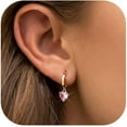 thumbnail image 1 of Yomhary 14K Real Gold Plated Heart CZ Huggie Hoop Earrings for Women, S925 Sterling Silver Post ,Hypoallergenic, 1 of 4