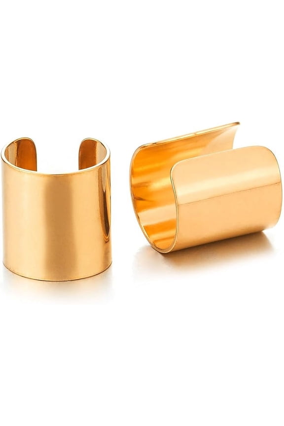 2pcs 8mm Stainless Steel Ear Clip for Men and Women ,Non-Piercing Clip On ,Gold