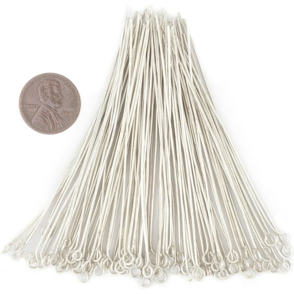 Yomhary 3 Inch 21 Gauge Stainless Steel Wire Heavy Duty Silver Open Eye Pins - Loop Jewelry Head, Straight Eye Pin Type, Approx 100 Pieces