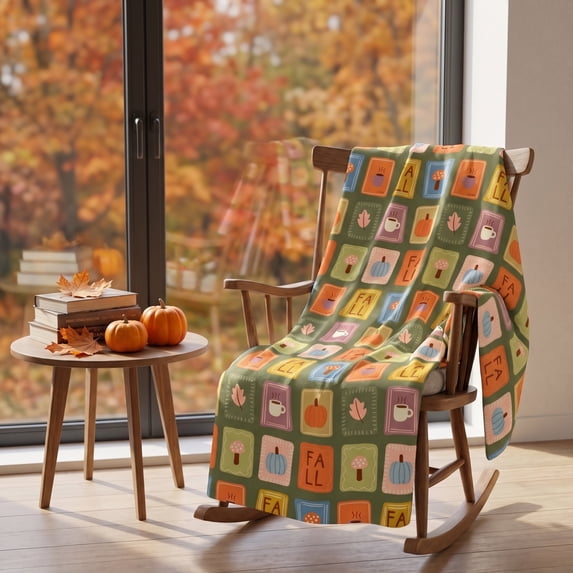Yomiee Fall Throw Blanket Pumpkin Maple Leaf Flannel Blanket Autumn Harvest Soft Cozy Throw Blanket for Couch Bed Chair Warm Throws and Blankets for Autumn Thanksgiving Decor Gift for Family Friends