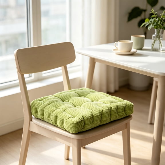 Yomiee Green Padded Chair Cushion, Square Seat Pad, Softens Dining and Office Chairs, for Kitchen Chairs, Home Seating, Reading Chairs, Office Chairs, Patio Chairs, Dining Chairs