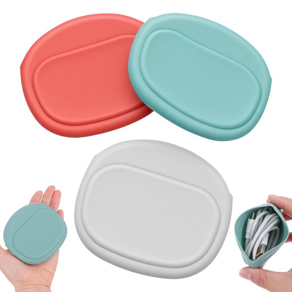 Yomiee Silicone Headphone Organizer Mini Wired Headphone Organizer Data Cable Storage Case Portable Silicone Pouch Key Box for Storing Earbuds Flash Drive Keys 1 Pack