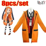 Yomozuki Runa Cosplay Costume Kakegurui Cosplay with Necklace 8Pcs/Set Anime Cosplay School Uniform Suits