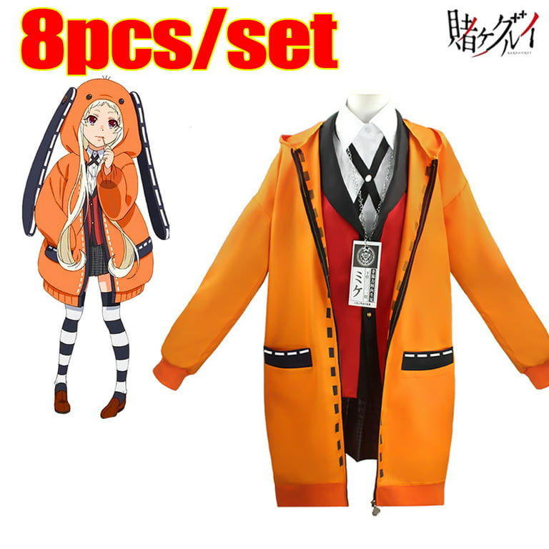 Yomozuki Runa Cosplay Costume Kakegurui Cosplay with Necklace 8Pcs/Set  Anime Cosplay School Uniform Suits