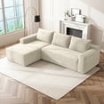 thumbnail image 1 of Yomsum Comfortable Sitting L Shaped Corner Sofa, Fashion Corduroy Sectional Couch, Heavy Duty Bearing Household Sofa for Reception Leisure Gathering Beige, 1 of 7