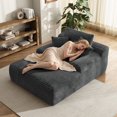 thumbnail image 1 of Yomsum Oversized Plush Chaise Lounge Chair for Indoor Use, Boneless Floor Sofa with 3 Pillows, Modern Living Room Lounger, Gray, 1 of 8