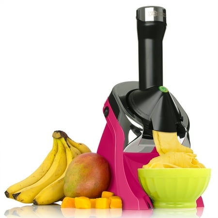 Yonanas - Deluxe Vegan Non-Dairy Frozen Fruit Soft Serve Dessert Maker, Includes 75 Recipes, 200 Watts - Pink