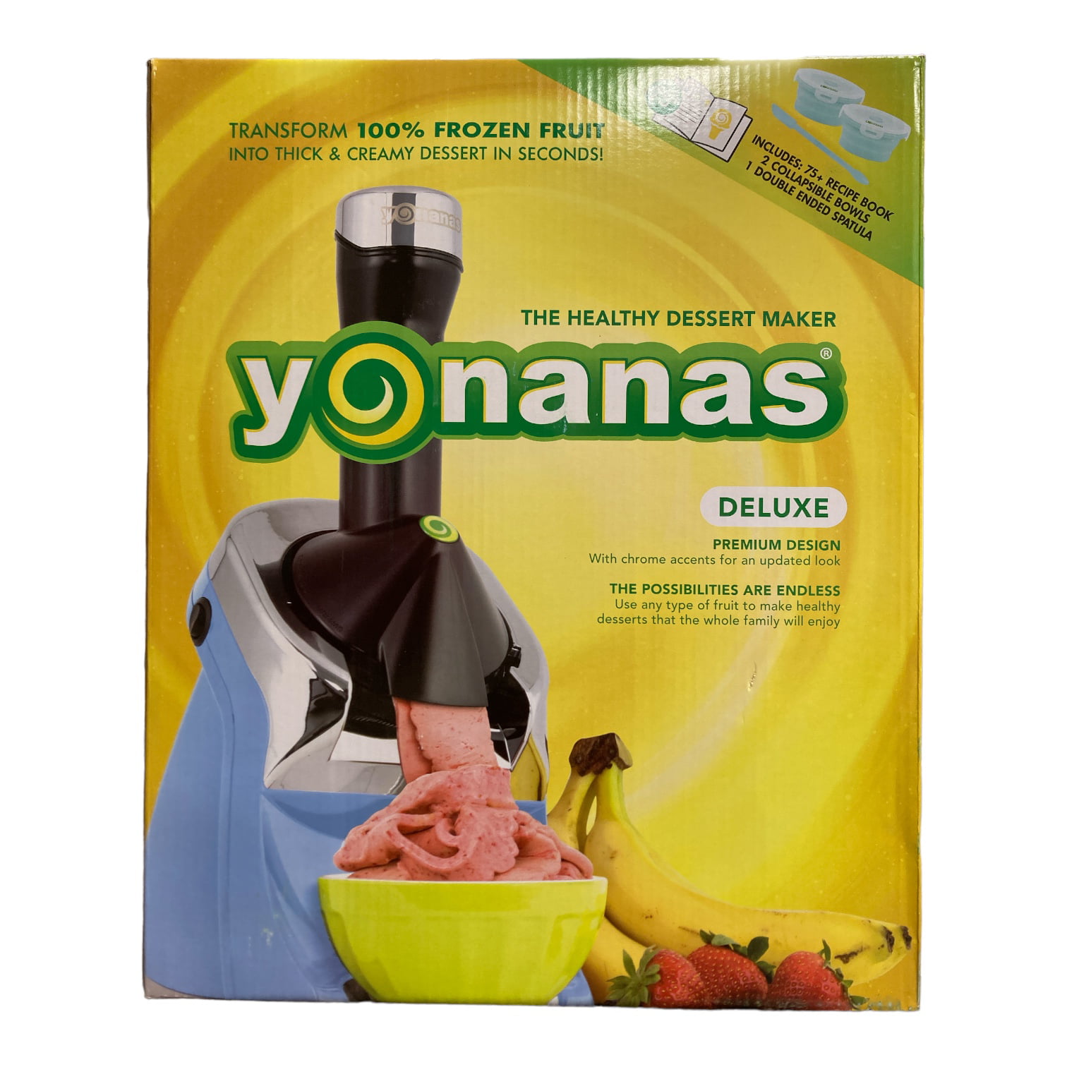  Yonanas Frozen Healthy Dessert Maker - 100% Fruit Soft