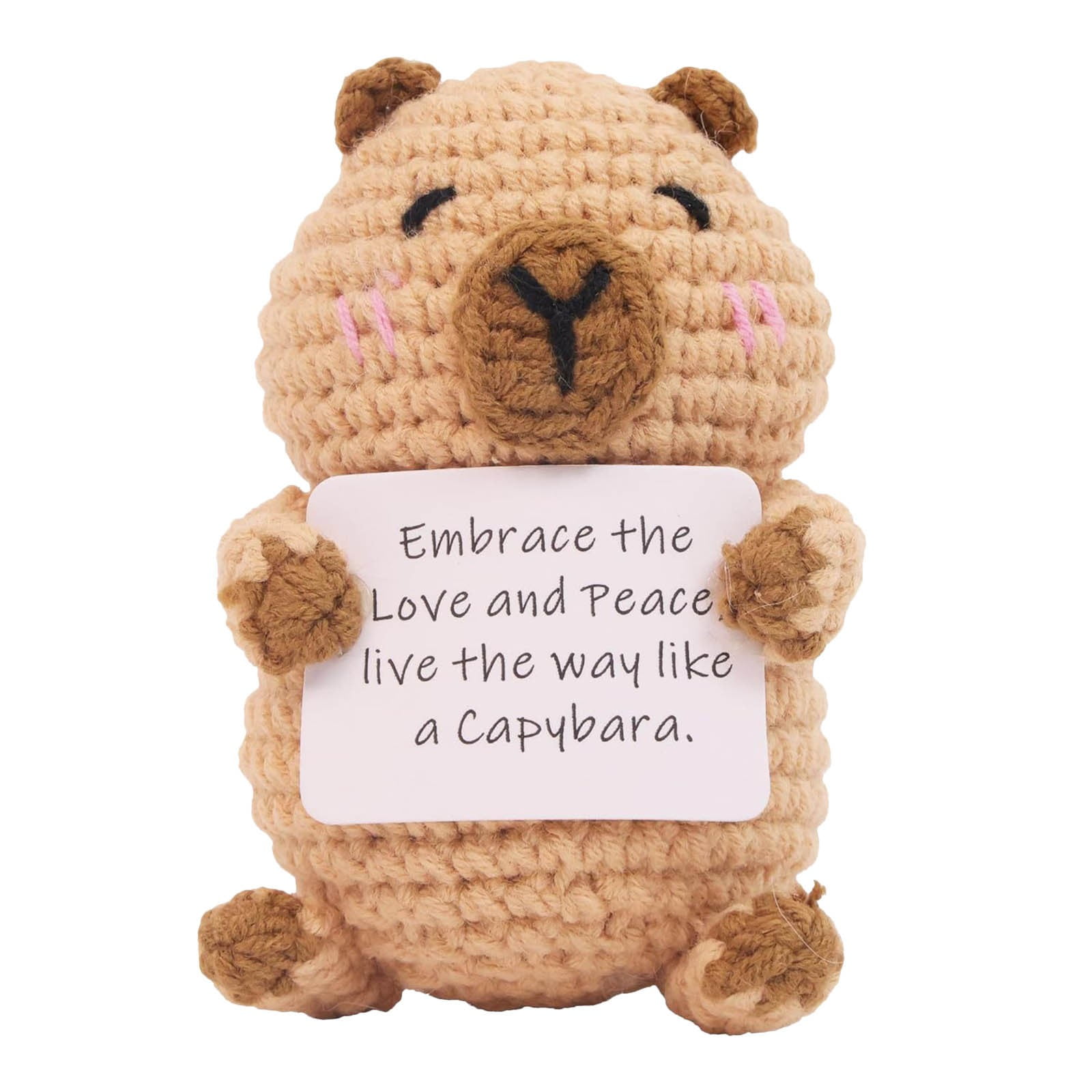 WASTIME Funny Knitted Wool Doll Toy With Positive Card - Creative Cute