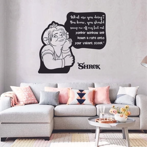 Yonder Window And Down A Rope Onto Your Valiant SteedShrek Movie Quote Vinyl Wall Art Wall Decal Wall Sticker Decoration Home Room Kids Childrens Room Boys Girls Nursery Kindergarten Size (10x10 inch)