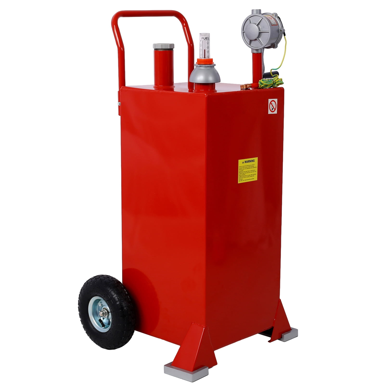 Yone jx je 30 Gallon Gas Caddy With Wheels, Fuel Transfer Tank Gasoline Diesel Can Reversible Rotary Hand Siphon Pump, Fuel Storage Tank For Automobiles ATV Car Mowers Tractors Boat Motorcycle(Red)