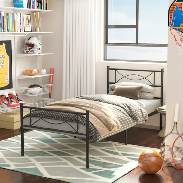 Yoneston 12.7" High Metal Platform Bed Frame with Two Bowknot