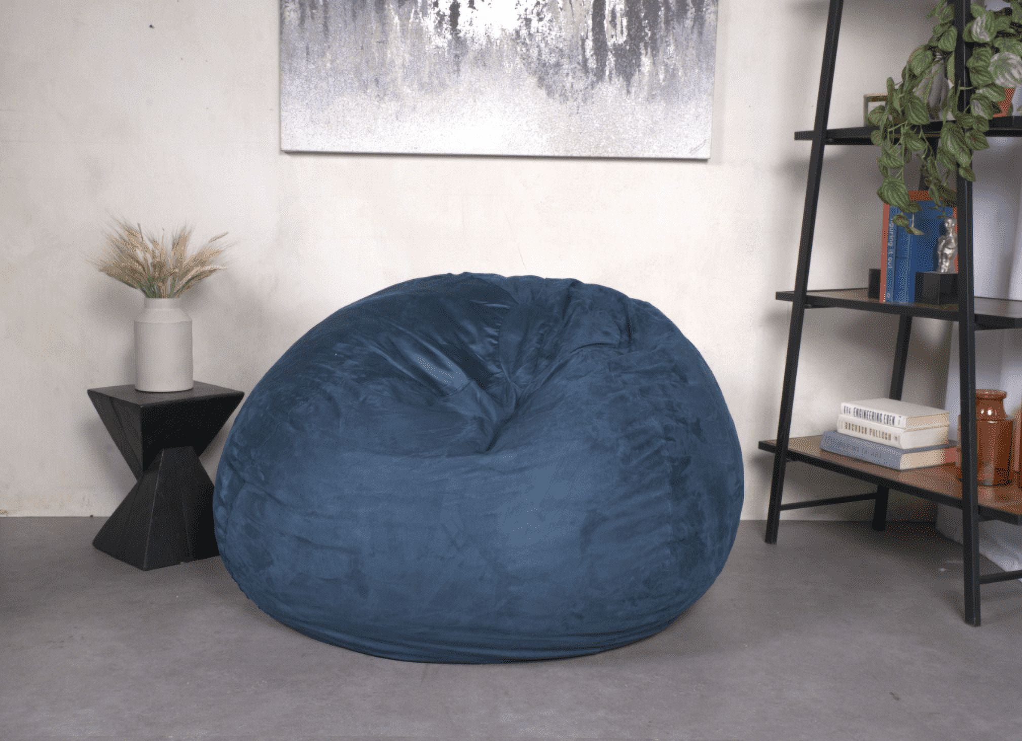 Yoneston 5ft Bean Bag Chair, Plush Bean Bag with Washable Cover & High-Density Foam Filled for Kids Adults Bedroom Living Room, Blue