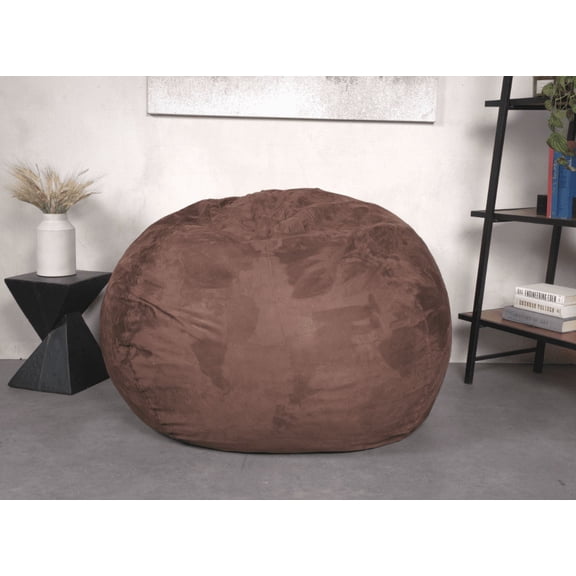 Yoneston 5ft Bean Bag Chair, Plush Bean Bag with Washable Cover & High-Density Foam Filled for Kids Adults Bedroom Living Room, Brown