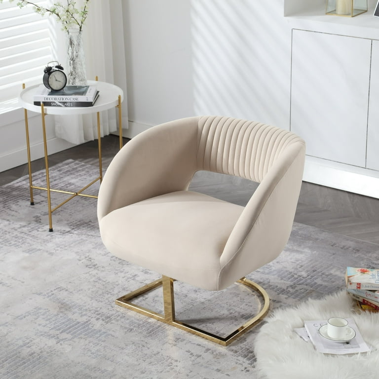 Yoneston Accent Chair Textured Tufted Upholstered Living Room Chairs with Metal Stand Mid Century Modern Comfy Reading Chairs for Bedroom Living