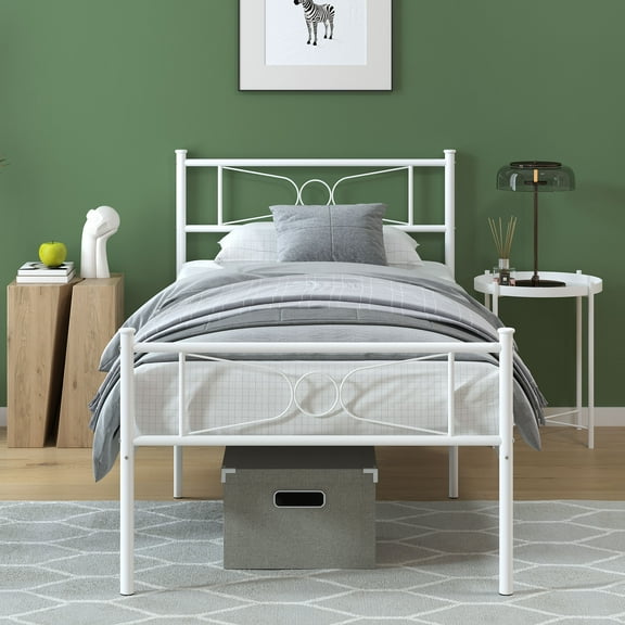 Yoneston Bedroom Metal Bed Frame Platform Base Mattress Foundation Twin