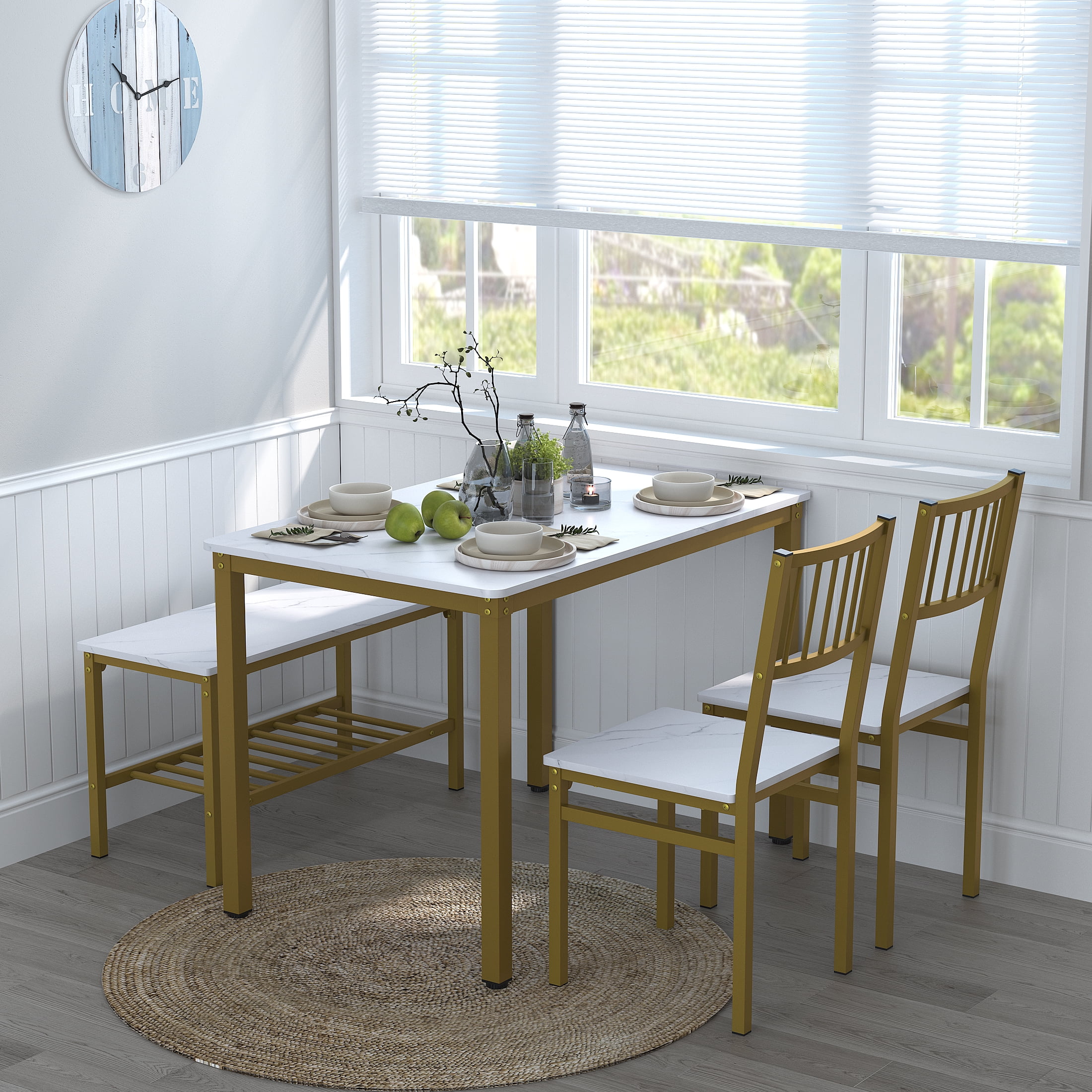 Yoneston Dining Set Table for 4, 47inch Rectangular Kitchen Table