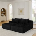thumbnail image 1 of Yoneston Double Sectional Lazy Sofa, Couch Corduroy Chaise Lounge Loveseat Sofa Bed Comfy Upholstered Seat with Cushions for Living Room Bedroom, No Assembly Required, Black, 1 of 6