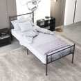 thumbnail image 1 of Yoneston Easy Set-Up Metal Bed Frame Platform No Box Spring with Headboard and Footboard, Twin, Black, 1 of 11
