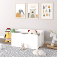 thumbnail image 1 of Yoneston Kids Toy Storage Organizer with Wheels, Wooden Toy Chest with Pull Out Organizer for Nursery, Bedroom or Playroom, White, 1 of 9