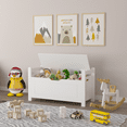 thumbnail image 1 of Yoneston Kids Wood Toy Box Chest with Cushion Seat Bench, Large Toy Storage Cabinet with Flip-Top Lid & Safety Hinge for Nursery Playroom, White, 1 of 10