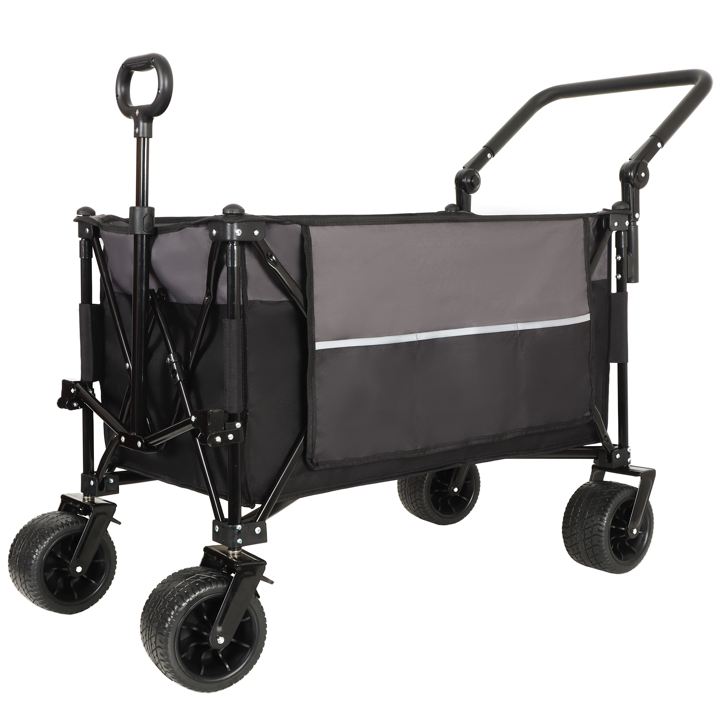 Yoneston Large Collapsible Wagon Cart Heavy‑Duty Utility Design 37.40 x 22.83 x 43.70 in Black